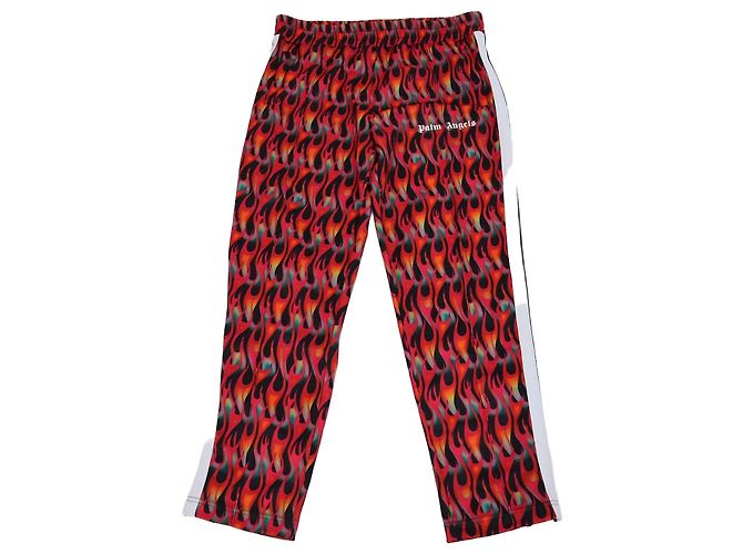 Palm Angels Multicolor Jersey Burning Print Track Pants Rot