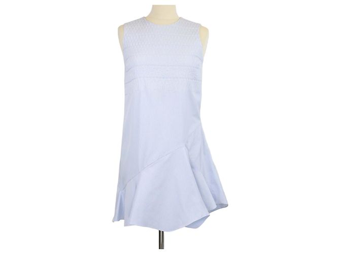 Mini abito svasato in cotone blu Christian Dior