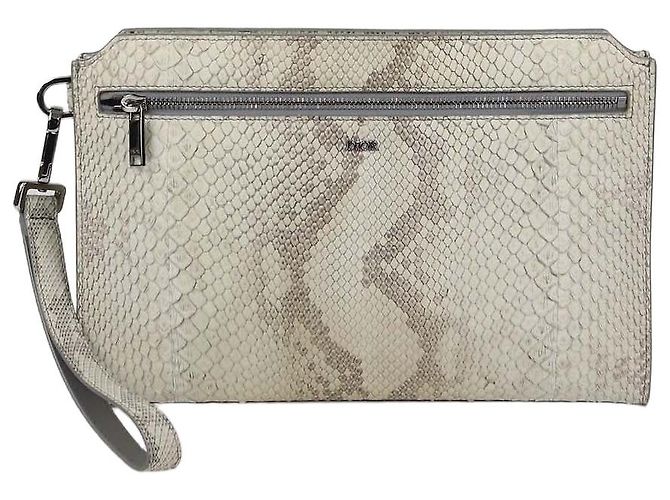 Christian Dior Beige Python A5 Pouch Multiple colors