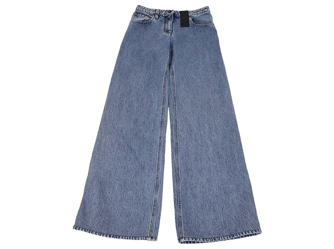 Pantalones anchos de denim azul Louis Vuitton