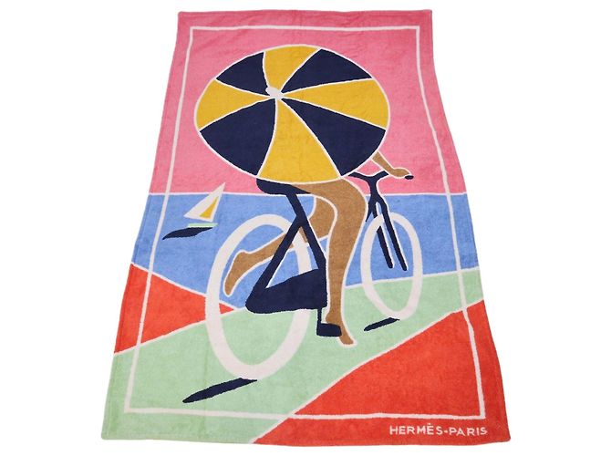Hermès Hermes Multicolor Terry Cloth La Route Des Plages Beach Towel Multiple colors