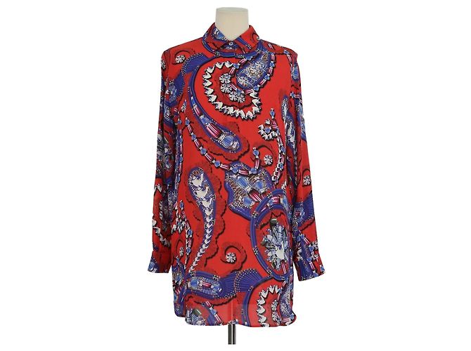 Camicia a maniche lunghe in seta stampata multicolore Mary Katrantzou