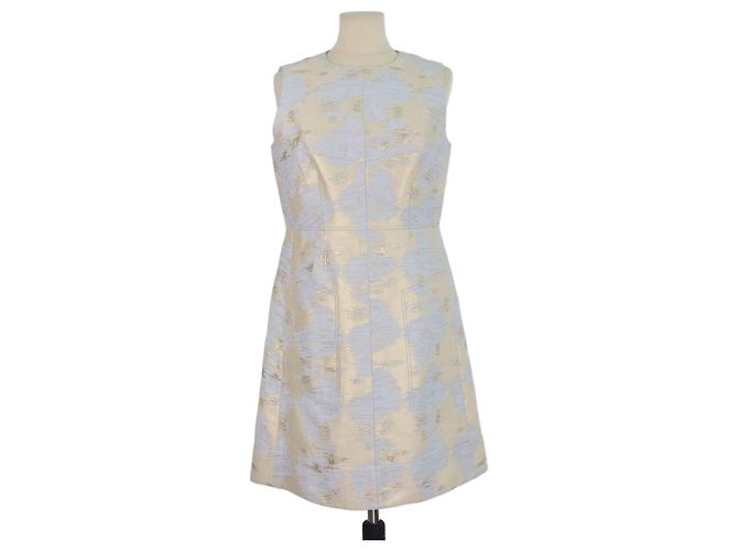 Paule Ka Mini-Kleid aus Jacquard in Creme/Grau