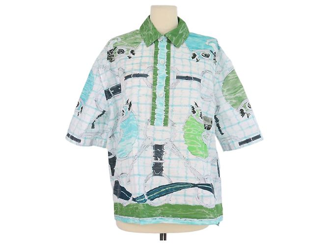 Hermès T-shirt Polo in cotone multicolore Hermes