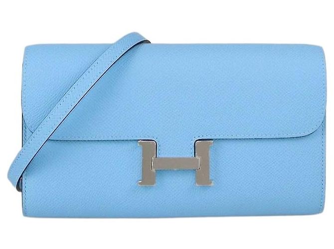Hermès Portafoglio Hermes Celeste Constance To Go in pelle Epsom