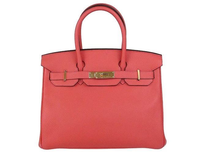Hermès Bolsa Birkin 30 Hermes Rose Jaipur em couro Clemence com hardware Gold Rosa