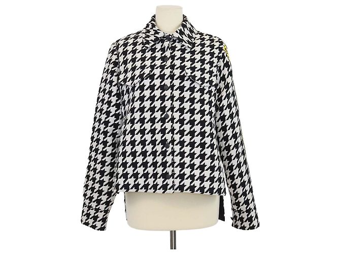 Off White Off-White Wolljacke Hahnentritt schwarz/weiß