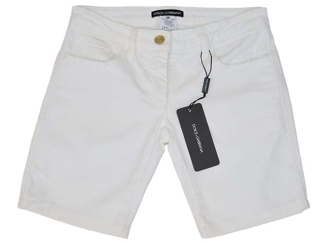 Shorts de denim blanco Dolce & Gabbana