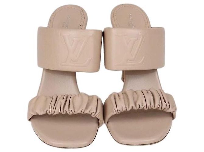 Sandali Drapy in pelle beige Louis Vuitton