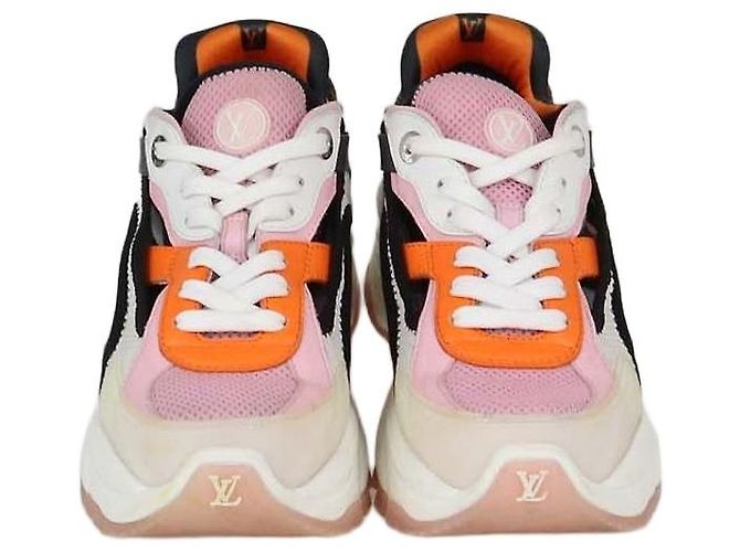 Sneakers Run 55 Louis Vuitton in mesh e pelle Multicolor Multicolore