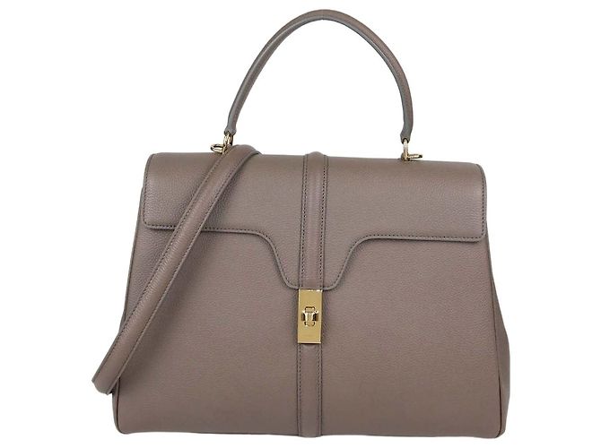 Céline Celine Medium 16 Handtasche aus beigem Leder Grau