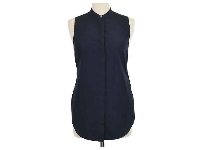 Top sin mangas de cuello halter en algodón azul marino 3.1 Phillip Lim