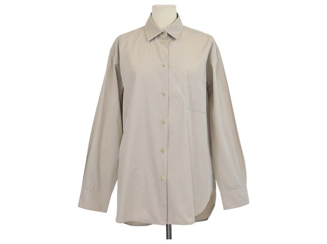 The Row Camicia a maniche lunghe in cotone grigio
