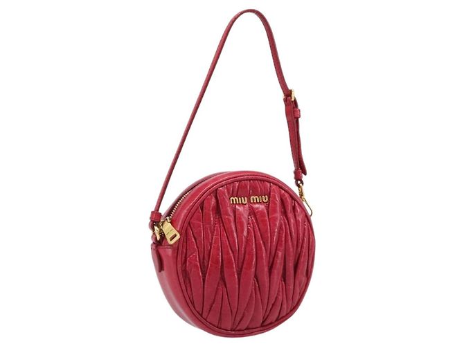 Borsa Miu Miu Matelassé in pelle rossa e oro Auth 199435V Rosso D'oro