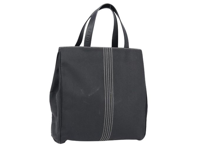 Borsa Tote LOEWE Canvas PVC Black Silver Auth bs36953 Nero Argento