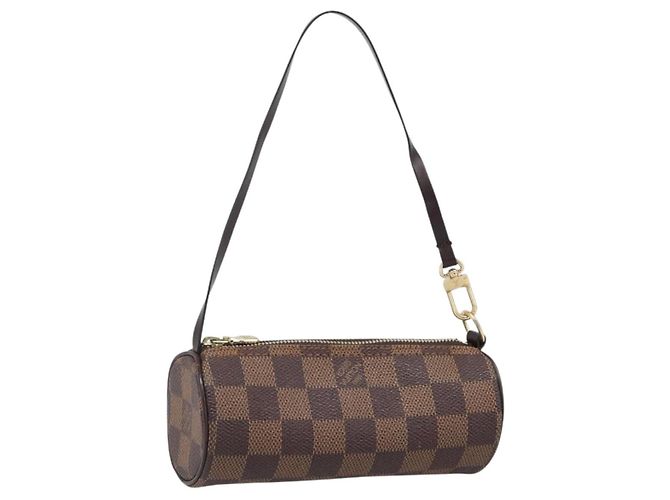 LOUIS VUITTON Damier Ebene Papillon Pouch LV Auth 199885A