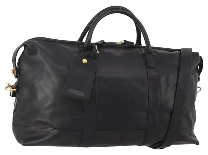 Borsa Boston Coach in pelle 2way nera tono oro Auth 200213 Nero