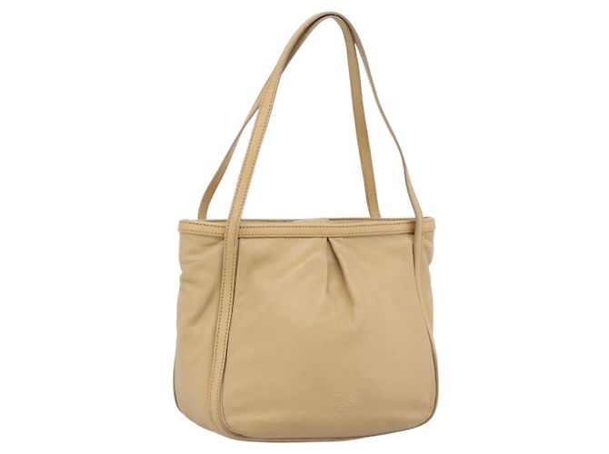 Bolsa de mão LOEWE em couro bege e dourado autêntica bs36826