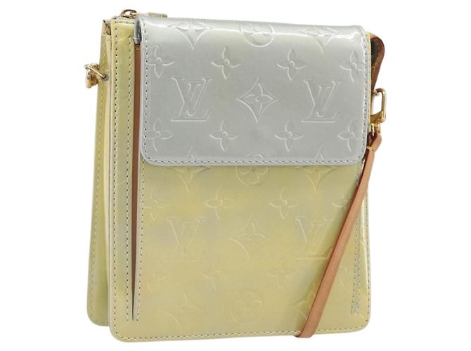 LOUIS VUITTON Monogram Vernis Motto Accessory Pouch Gris M91030 LV Auth 202054 Grey