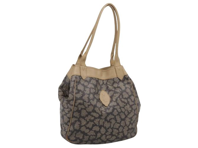 Borsa a tracolla SAINT LAURENT PVC Canvas Black Gold Auth bs36847 Nero D'oro