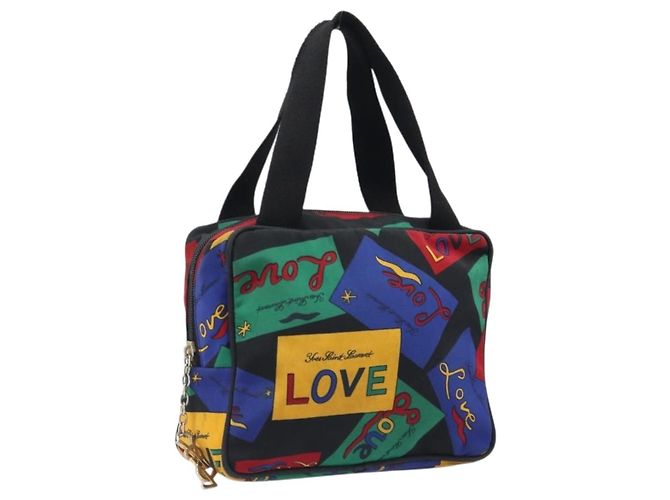 Borsa a mano SAINT LAURENT Nylon Multicolor Gold Auth ka6053 Multicolore D'oro