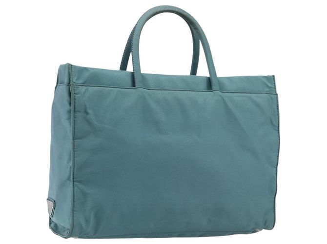 Borsa a mano PRADA Nylon Green Silver Auth hk4017 Argento Verde