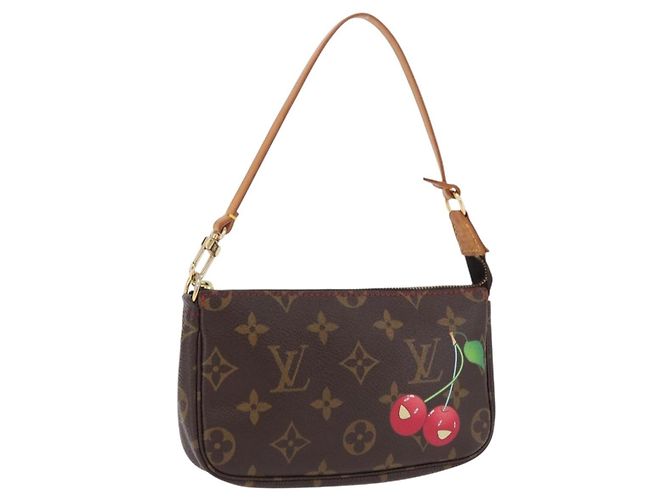LOUIS VUITTON Monogram Cherry Mini Pochette Accessoires Pouch LV Auth 198316SAV