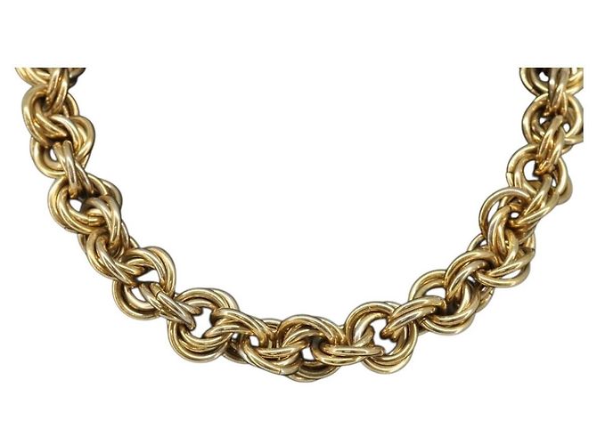 Céline Collar CELINE Metal Dorado Auth bs36921
