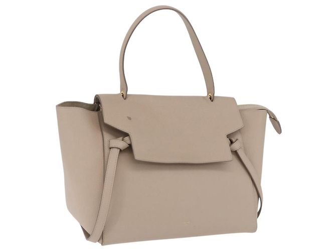 Céline Sac à main CELINE Belt Bag en cuir Beige Or Auth 201889V Doré