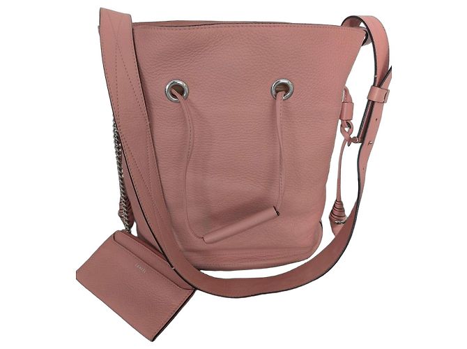 Lancel Le Huit Saco Balde Rosa Couro Granulado
