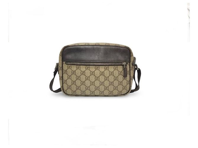 Borsa a tracolla Gucci nera in PVC argento Nero