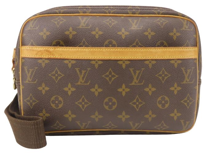 Bolsa de ombro Louis Vuitton Reporter PM em couro Monogram marrom