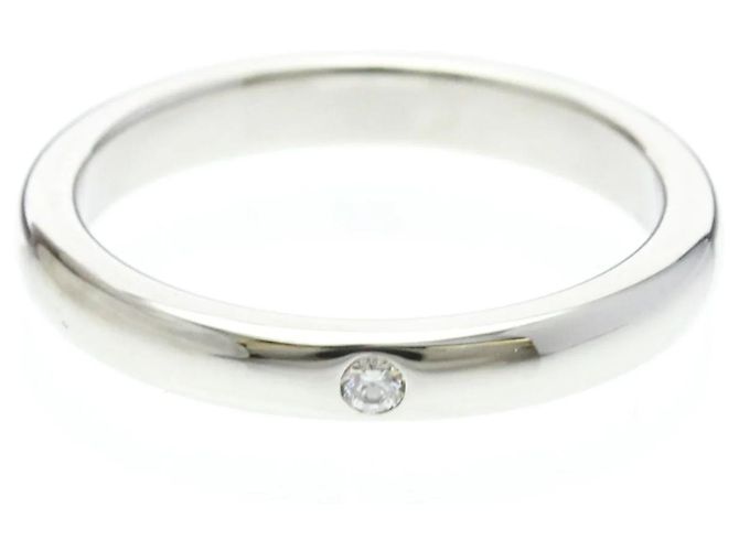 Tiffany & Co Tiffany Stacking Band Ring mit Diamant Silber