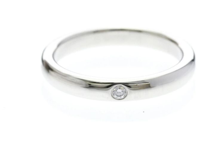 Tiffany & Co Tiffany Stacking Band Ring 1P Diamond Silber