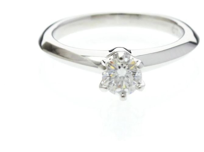 Tiffany & Co Tiffany Solitär-Diamantring aus Platin Silber