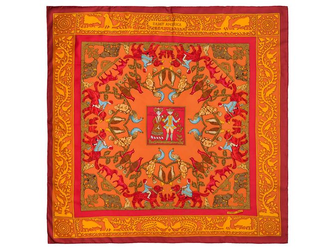 Hermès Acessório HERMES em Seda Laranja - 103823