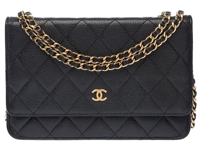 Borsa CHANEL Wallet on Chain in Pelle Nera - 103855 Nero
