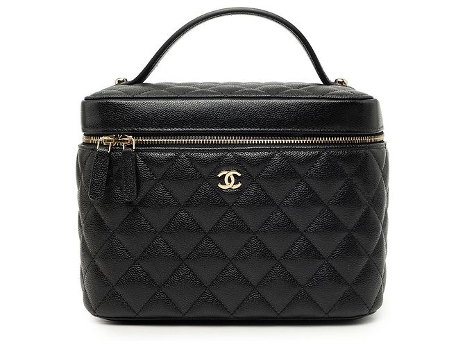 Vanity Neceser Chanel Medium CC Quilted Caviar Negro