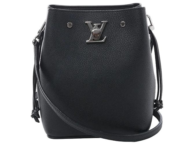 Bucket Borsa a tracolla Louis Vuitton LockMe in Black Nero