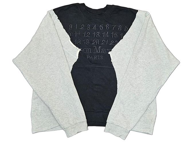 Maison Martin Margiela Maison Margiela Sudadera Deconstruida Negro Gris