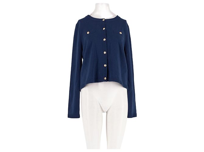 Autre Marque Wollen Gilet Marine Marineblau