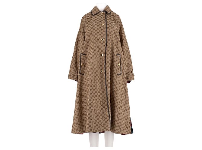 Abrigo de algodón beige Gucci
