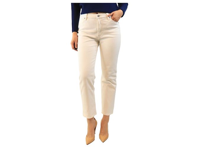 Frame Denim Vaqueros blancos con costuras contrastadas - size UK 10