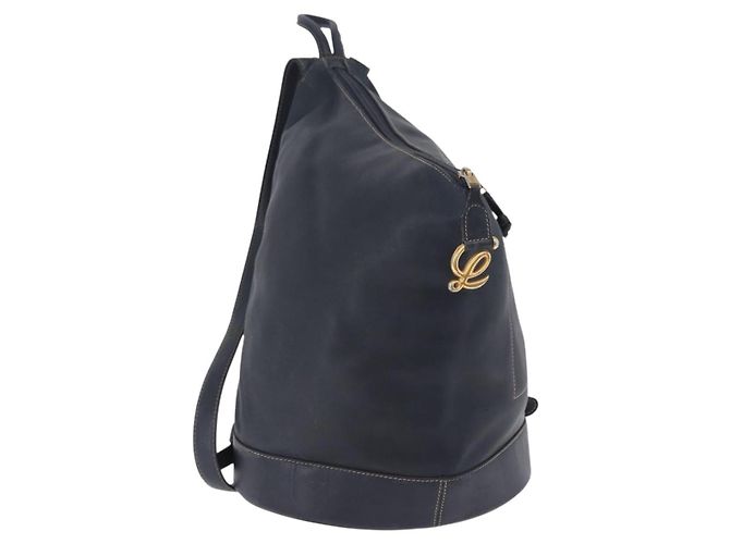 LOEWE Body Bag Leather Navy Gold