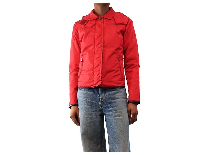 Prada Rote Nylonjacke - Größe UK 6