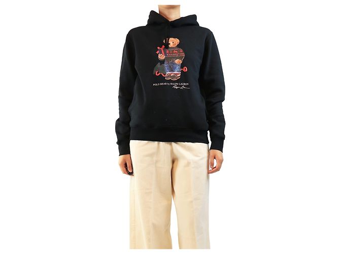 Polo Ralph Lauren Sudadera con capucha Black Polo Bear - talla S Negro