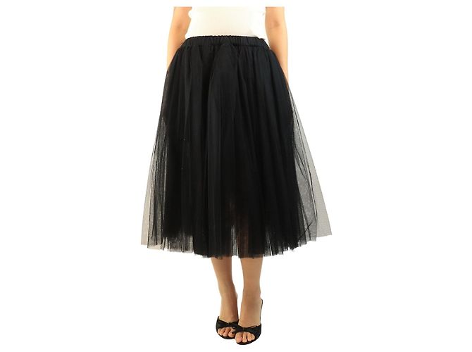 Comme Des Garcons Saia midi de tule preta - size S Preto