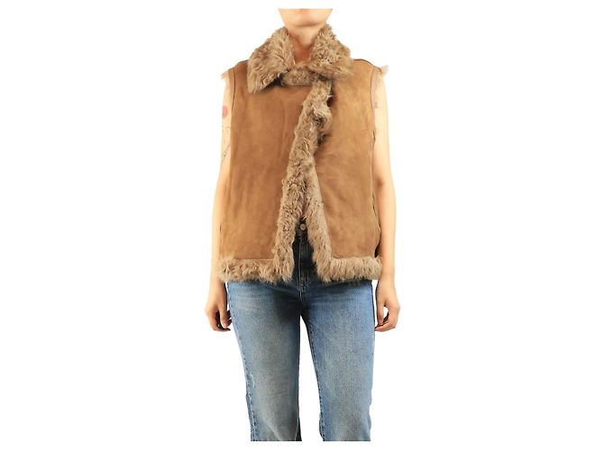 Mackage Lammfell-Gilet braun - Größe M