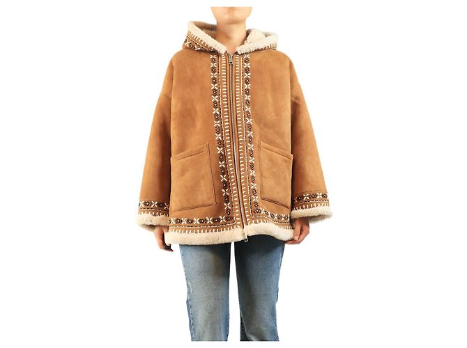 Autre Marque Brown Valley Shearling-Mantel - One size Braun