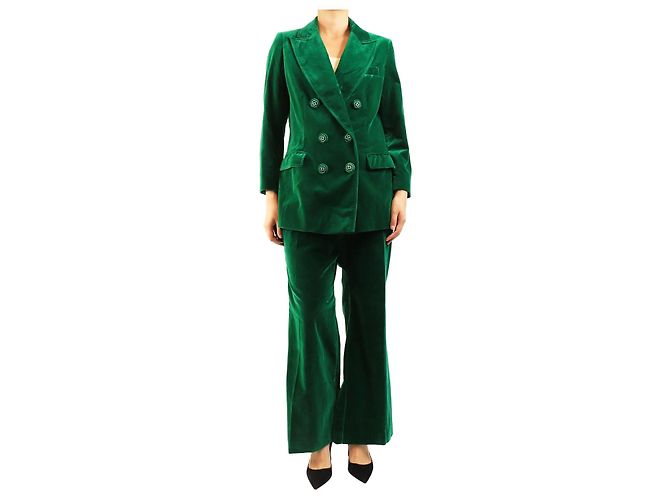 Etro Completo in velluto verde due pezzi - size UK 14